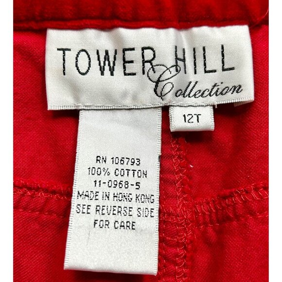 Vtg Tower Hill Collection Red Velvet Pants High Rise Made in Hong Kong Sz 12T - Picture 4 of 8